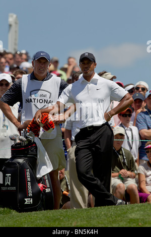 Tiger Woods auf der 2010-AT&T-nationaler Wettbewerb Stockfoto