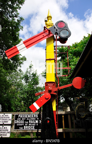 Alten Stellwerk, Winchcombe Railway Museum und Gärten, Gloucester Street, Winchcombe, Gloucestershire, England, Vereinigtes Königreich Stockfoto