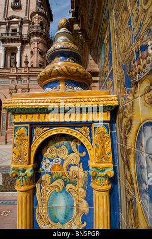 Spanien, Sevilla. España (aka Plaza de Espana). Stockfoto