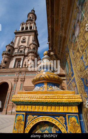 Spanien, Sevilla. España (aka Plaza de Espana). Stockfoto