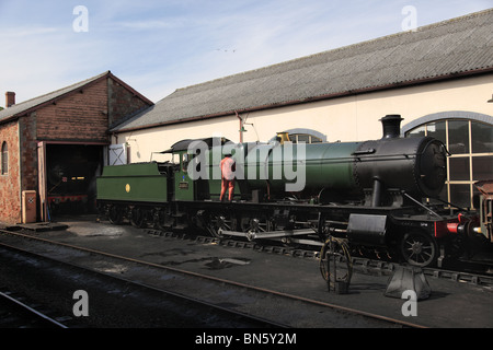 Dampf-Zug Wartung, Minehead Railway Station Stockfoto