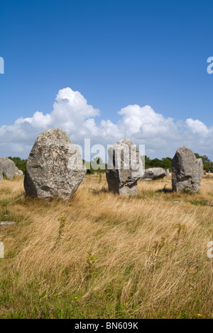 Felsformationen an der berühmten Achsen de Kerlescan, Carnac, Bretagne, Frankreich Stockfoto