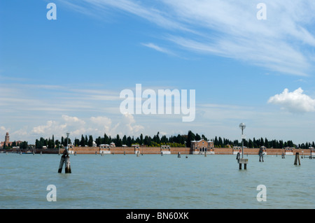 Cimitero di San Michele in der Lagune von Venedig Stockfoto