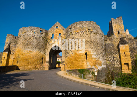 Stadt-Tor, Domme, Dordogne, Aquitaine, Frankreich Stockfoto