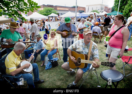 Teilnahme an der Smithville Jamboree Countrymusik und Bluegrass Musiker jährlich in Tennessee. Stockfoto