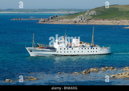 Die Scillonian III St. Marien in die Isles of Scilly, Cornwall UK verlassen. Stockfoto