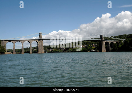 Menai Hängebrücke North Wales UK Stockfoto