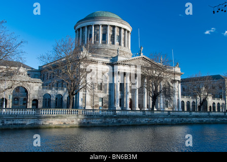 Das Four Courts, die Position der obersten und der High Court of Ireland. Stockfoto