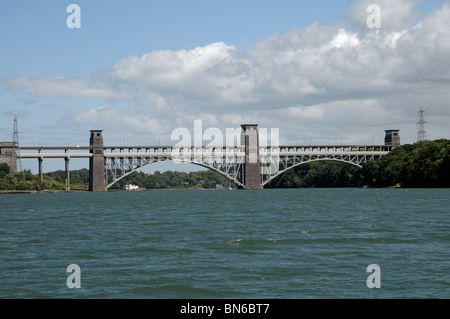 Britannia Brücke über die Menaistraße North Wales, UK Stockfoto