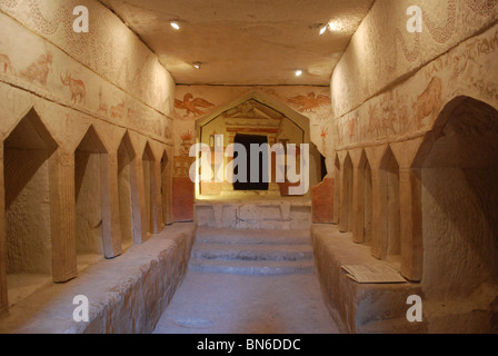 Israel, Lachish Region innere Kolumbarium Höhle am Tel Maresha im Nationalpark Bet Guvrin Stockfoto