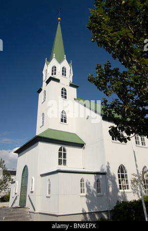 Die Frikirkjan (Freie Lutherische Kirche), Reykjavik, Island. Stockfoto