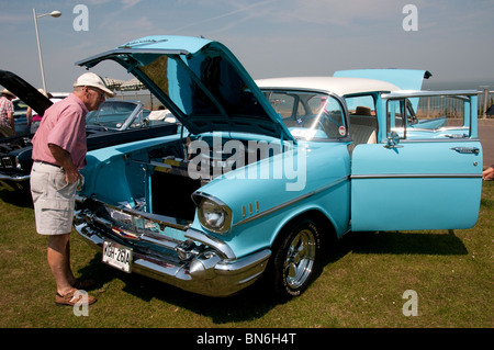 1957 Chevrolet Bel Air Hardtop in Cliftonville Classic Car Show Stockfoto