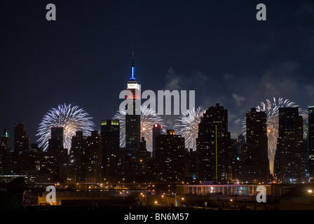 34. jährlichen Macys Feuerwerk Fourth Of July in New York am Sonntag, 4. Juli 2010. Stockfoto