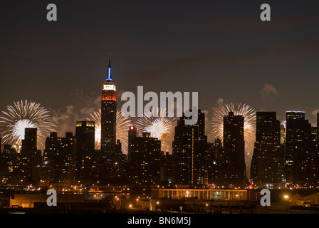 34. jährlichen Macys Feuerwerk Fourth Of July in New York am Sonntag, 4. Juli 2010. Stockfoto