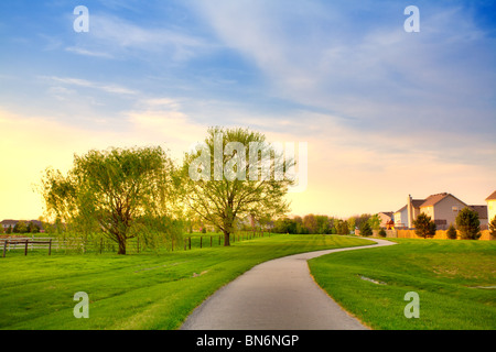 Abend in Vororten Stockfoto