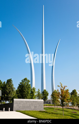 Arlington, VA - Sep 2009 - die drei Türme der United States Air Force Memorial in Arlington, Virginia Stockfoto