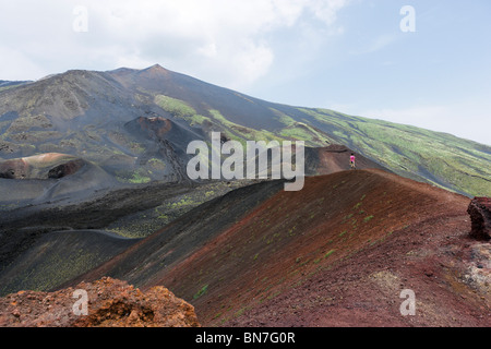 Landschaft in der Nähe von der Rifugio Sapienza am Südhang mit Blick auf den Gipfel, den Ätna, Sizilien, Italien Stockfoto