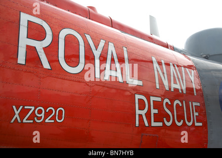 Königliche Marine Rescue Westland Sea King HU5 Hubschrauber XZ920 Besuch Bangor Nordirland Vereinigtes Königreich Stockfoto