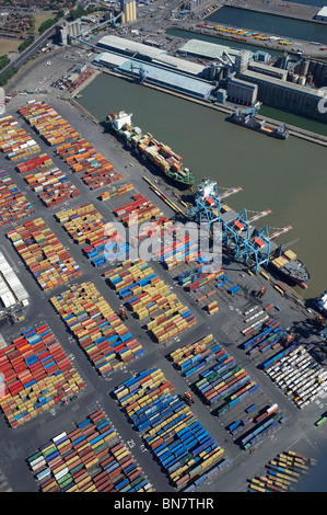 Bootle Docks, Liverpool aus der Luft, North West England Stockfoto