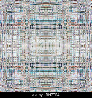 Abstrakt hautnah Entwurf eines Mikroprozessors in einem nahtlosen quadratische Kachel-Muster. Sehr filigrane Muster. Stockfoto