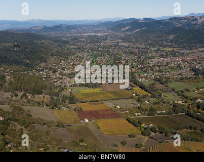 Luftaufnahme über Sonoma Valley, Kalifornien Stockfoto