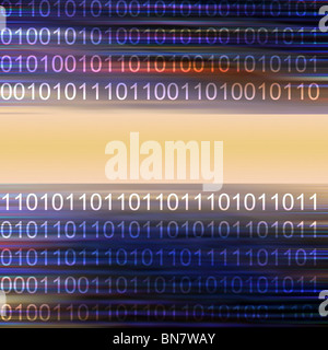 Zusammenfassung Hintergrund der binären Computersprache mit einer Leerzeile leer leere Kopie Stockfoto