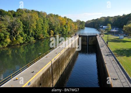 Seneca Falls, New York Kanalschleuse Stockfoto