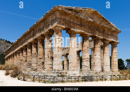 Der griechische Tempel von Segesta, Trapani Region, Nord-West-Sizilien, Italien Stockfoto