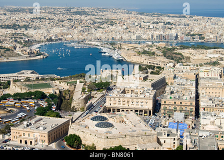 Valletta und Sliema, Insel Aerial View, Malta, Republik Malta Stockfoto