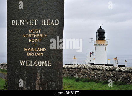 Dunnet Head Lighthouse, dem nördlichsten Punkt von Festland Großbritannien, Caithness, Highlands, Schottland, UK Stockfoto