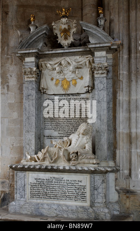 Thomas Deacon Denkmal, Kathedrale von Peterborough, Cambridgeshire, England, UK Stockfoto