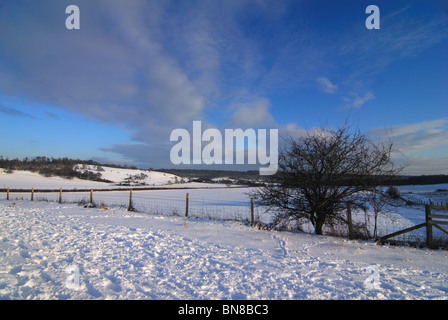 Oxfordshire im Winter von der Chilterns gesehen Stockfoto