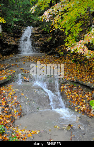 Kleiner Wasserfall in Letchworth State Park Upper Falls Bereich Western New York Stockfoto