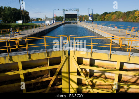 Seneca Falls, New York Kanalschleuse Stockfoto
