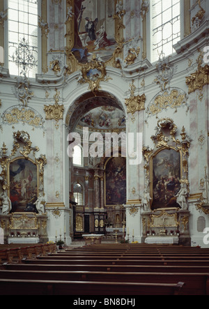 Ettal Abtei, Bayern, Deutschland. Barockinterieur der Abteikirche von E. Zucalli und J. Schmutzer 1710-48 entworfen. Stockfoto