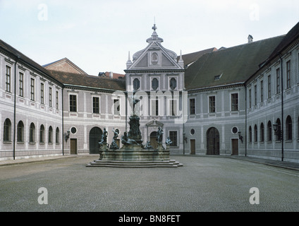 Münchner Residenz (Residenz). Innenhof mit Residenztheater von Fran Ois de Cuvillies 1751-3. Bayerischen Barock Stockfoto