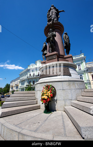 Statue Ekaterina Große in Odessa. Stockfoto