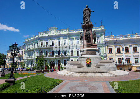 Statue Ekaterina Große in Odessa. Stockfoto