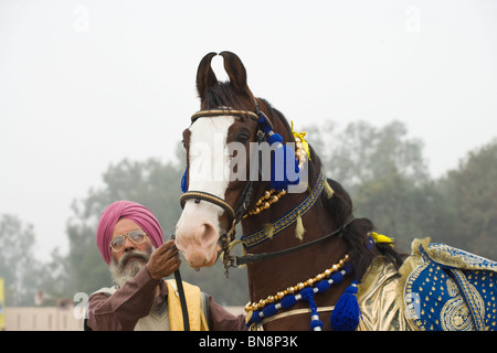 Fair Maghi Mela Punjab Mukstar Indien Sikh Pferd Stockfoto