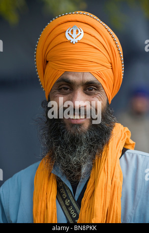 Pferd-Indien Muktsar Nihang Sikh-Mounter-Krieger Stockfoto