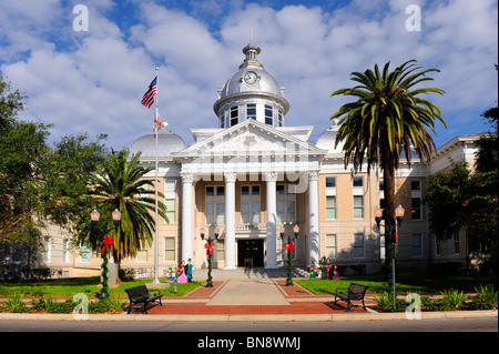 Historische und Genealogische Bibliothek und Museum am 1908 Polk County Florida Gerichtsgebäude Stockfoto