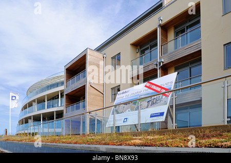 neue exklusive Apartments mit Blick auf fistral Strand, Newquay, Cornwall, uk Stockfoto
