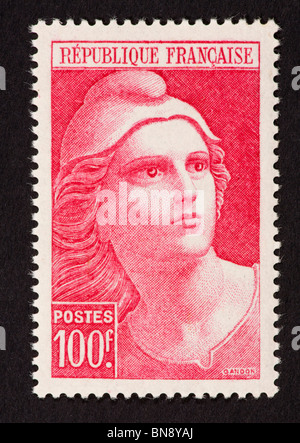 Briefmarke aus Frankreich, Marianne darstellen. Stockfoto