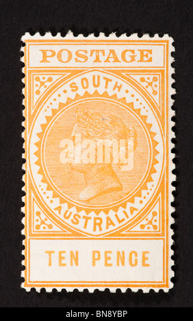 Briefmarke aus South Australia Darstellung von Königin Victoria. Stockfoto
