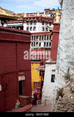 Das Kloster Ganden in der Nähe von Lhasa, Tibet Stockfoto