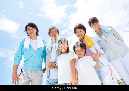 Portrait von drei Generationen der Familie Stockfoto