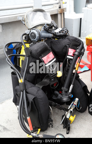 Königliche Marine Taucher Ausrüstung an Bord der HMS Bangor Stockfoto