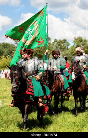 Kavallerie Ritter während der Schlacht von klushino - 400 Jahre Festival in Warschau, Polen, 3.-4. Juli 2010. Stockfoto