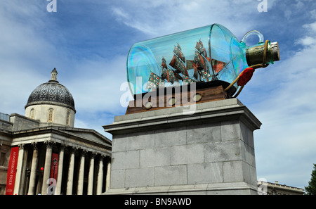 Ship In A Bottle, die vierte Plinthe, Trafalgar Square. Stockfoto