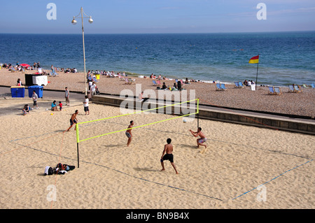 Beach-Volleyball, Brighton, East Sussex, England, Vereinigtes Königreich Stockfoto